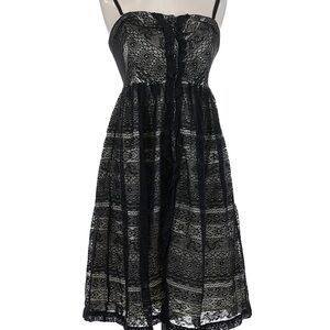 Moulinette Soeurs Anthropologie Black Lace Dress 4 Small Whimsigoth Excellent